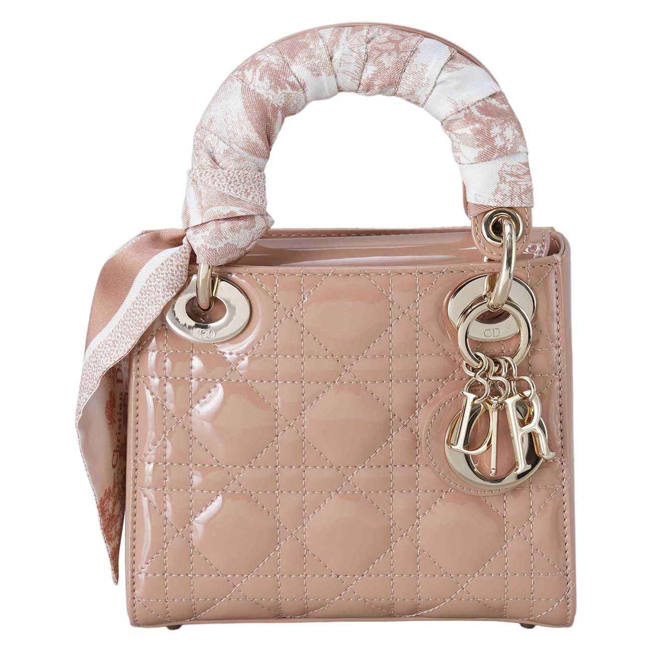 CHRISTIAN DIOR(USED)크리스찬디올 레이디디올 페이던트 미니백&트윌리